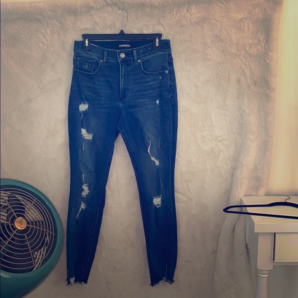 Express ripped blue jeans